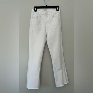 MOTHER the Hustler ankle gray jeans size 27 white raw hem